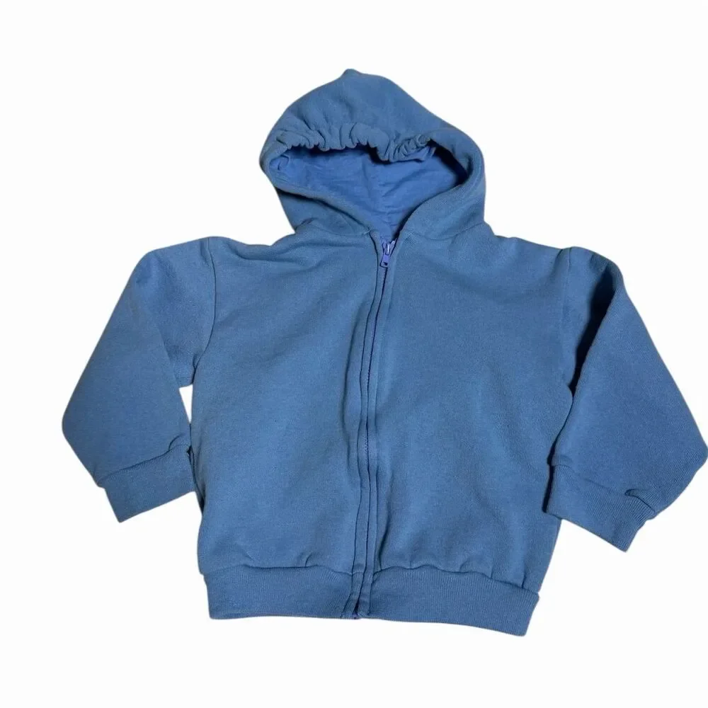 Kids Full Zip Hoodie Blue Size 4 Long Sleeve Casual